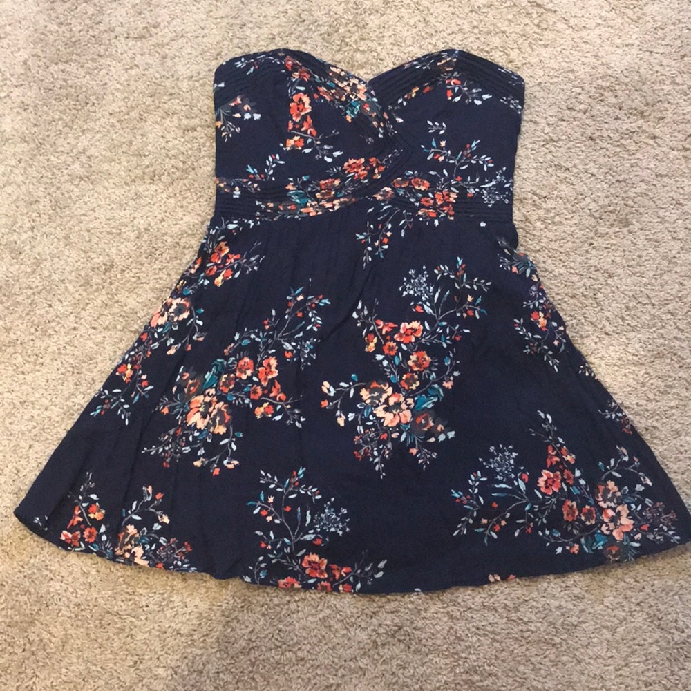 Strapless floral dress